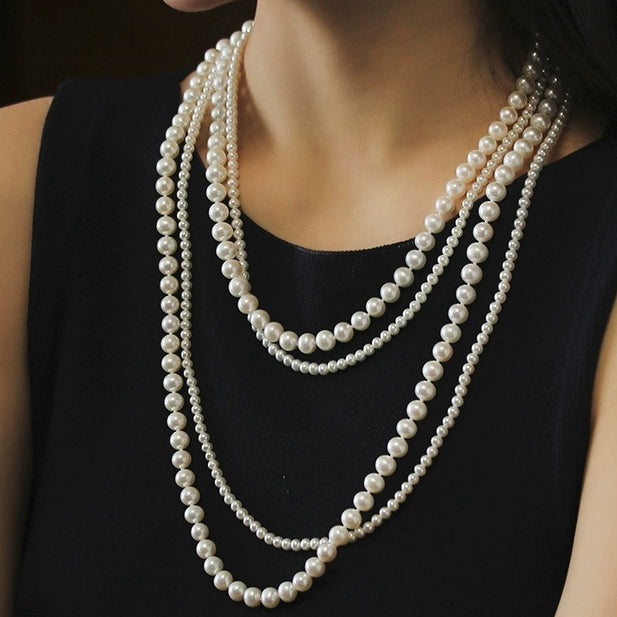 Double Layer Pearl Necklace 2024