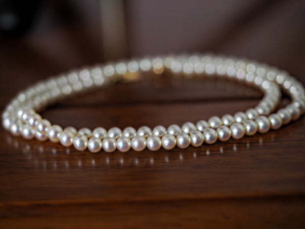 4mm Pure White Small Freshwater Cultured Pearls Choker Necklace For Women With 14K Gold
