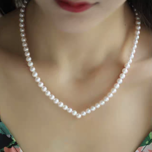 4.5-5.0mm-Freshwater-Cultured-Pearl-Heart-Shaped-choker-Necklace