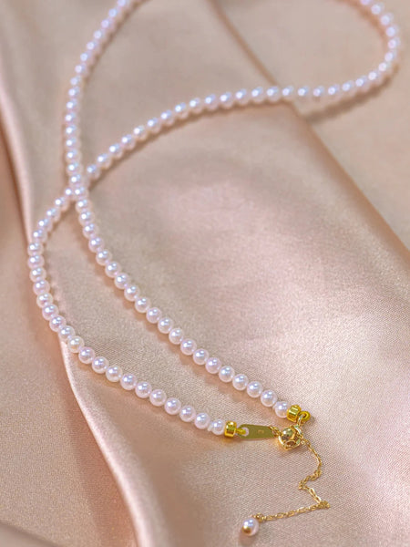 3.5-4.0mm Small Baby Akoya Pearl Necklace Strand | Pearl Choker ...