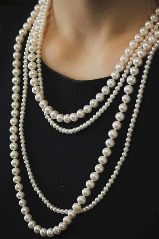 Amazon.com: YERTTER Vintage 1920s Pearl Necklace Earrings Bracelet Set Multi  layered Strand Chunky Pearl Choker Statement Collar Neck Hand Accessories  Gift for Her (A) : Clothing, Shoes & Jewelry