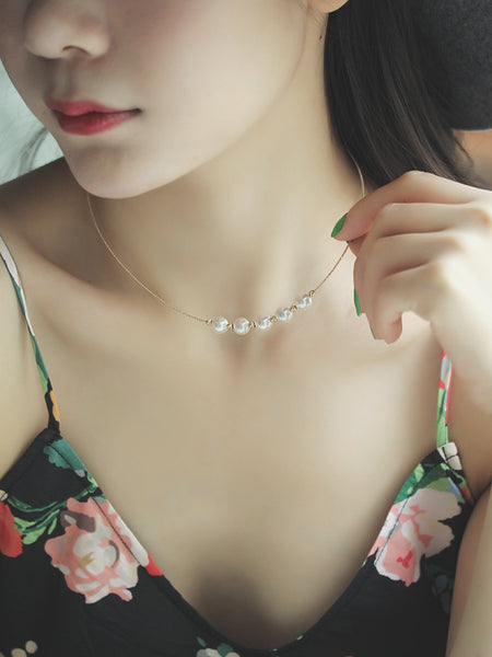 16inch-Genuine-Japanese-Akoya-Pearl-18K-Gold-Chain-Choker-Necklace
