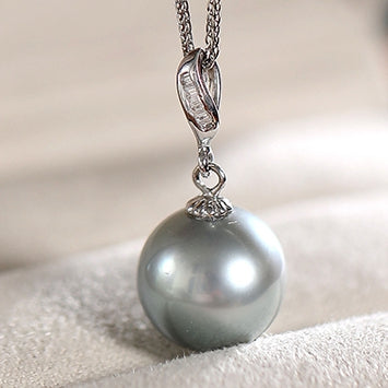 White-Gold-Tahitian-Cultured-Black-Pearl-Pendant-Necklace-11-12mm-For-Women