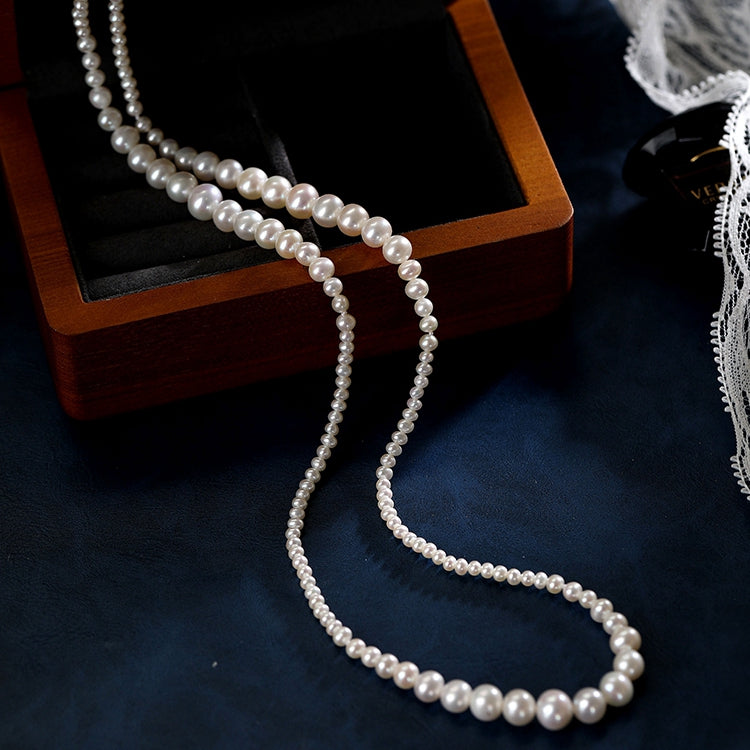 Real-Natural-Freshwater-Pearl-Double-Strand-Necklace-Pearl-Jewellery-With-Sterling-Silver-Clasps