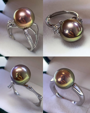 10-11mm-Freshwater-Cultured-Large-Single-Pearl-Engagement-Band-Rings-Green