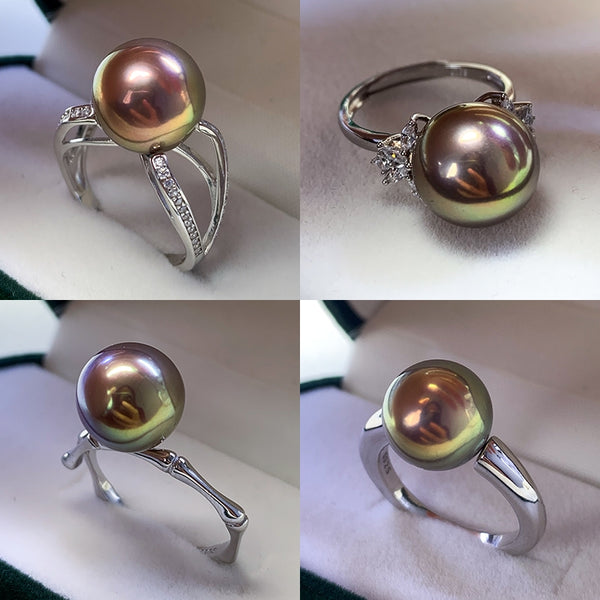 Vintage-Silver-And-Big-Green-pearl-Engagement-ring-for-women 