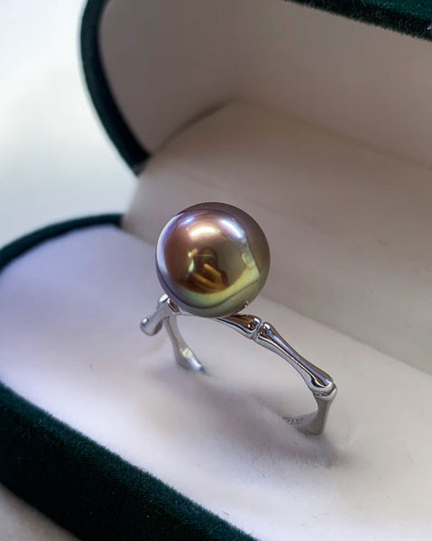 Natural-Cultured-Vintage-Silver-And-Big-Green-pearl-Engagement-ring-for-women