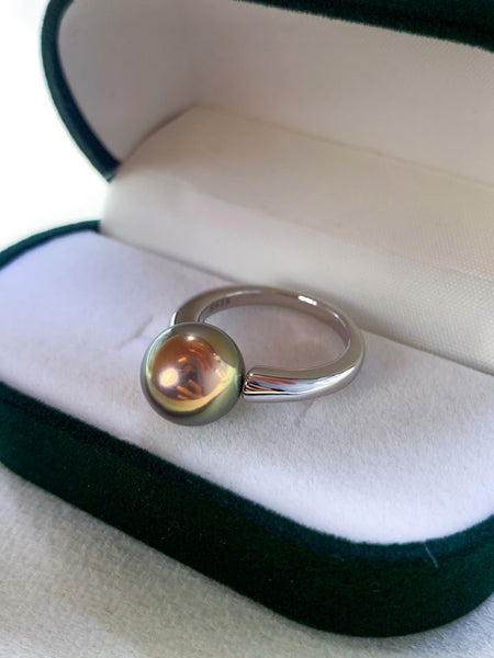 Real-Green-Simple-Pearl-Ring-For-Anniversary